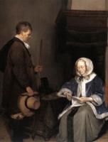 Borch, Gerard Ter - Lady Reading A Letter detail